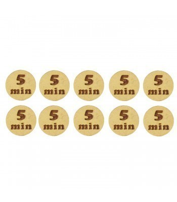 Laser Cut '5 Min' 20mm Gaming Tokens - Pack of 10